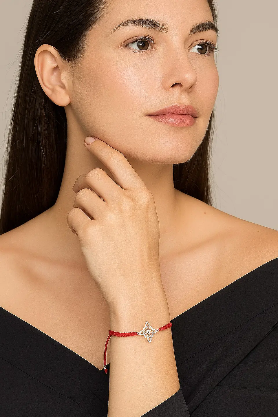 Pulsera Plata 925 Nudo de Bruja Hilo Rojo Trenzado 5