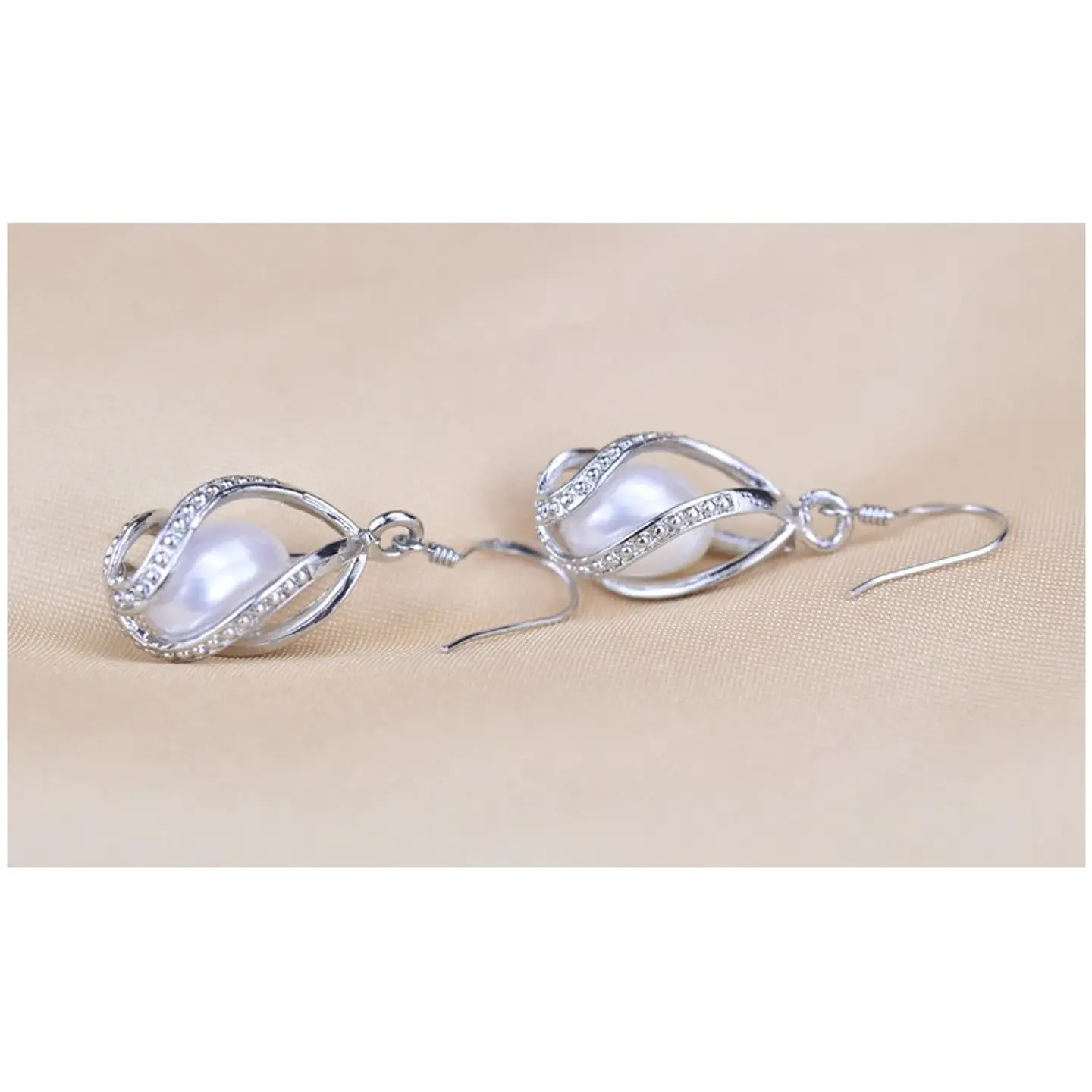 Aros Plata 925 Perla Cultivada Gota 4