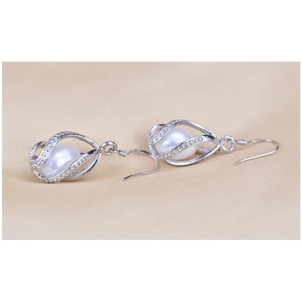 Aros Plata 925 Perla Cultivada Gota 4
