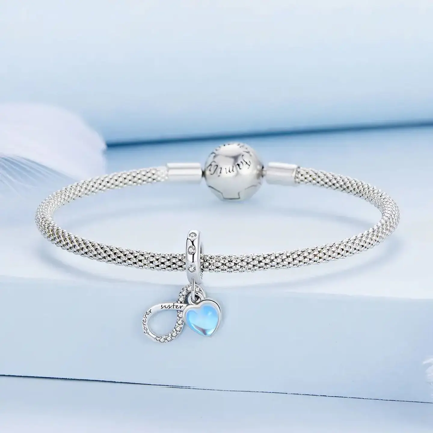 Charm Dije Plata 925 Infinito Corazon Sister  5