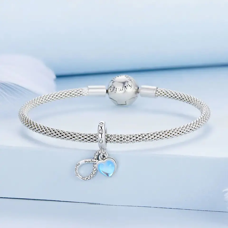 Charm Dije Plata 925 Infinito Corazon Sister  5
