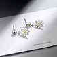 Aros Flor Margarita Plateados - Miniatura 6