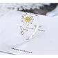 Anillo Flor Margarita Ajustable Plateado - Miniatura 3