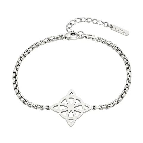 Pulsera Nudo de Bruja Celta Plateada Acero MD1125