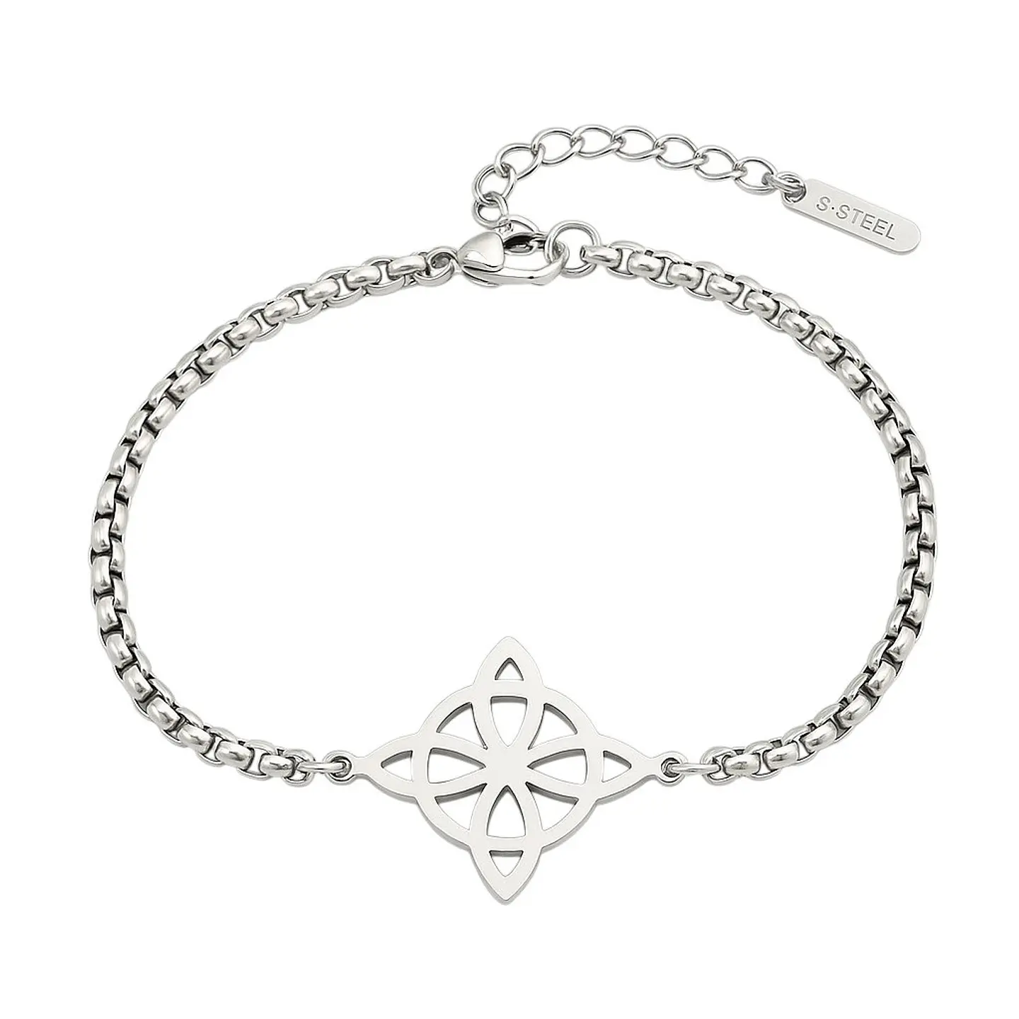 Pulsera Nudo de Bruja Celta Plateada Acero MD1125 1