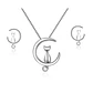Conjunto Collar y Aros Gatitos en Luna Plateado - Miniatura 1