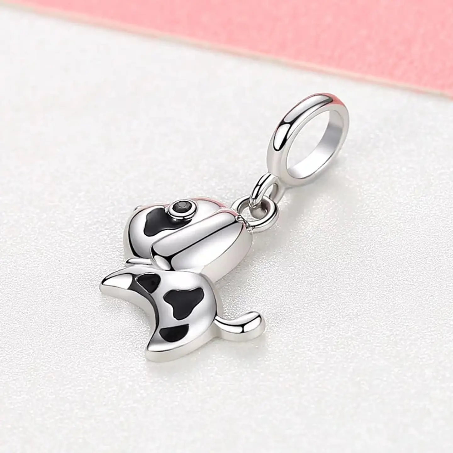 Charm Dije Plata 925 Perro Manchas 3