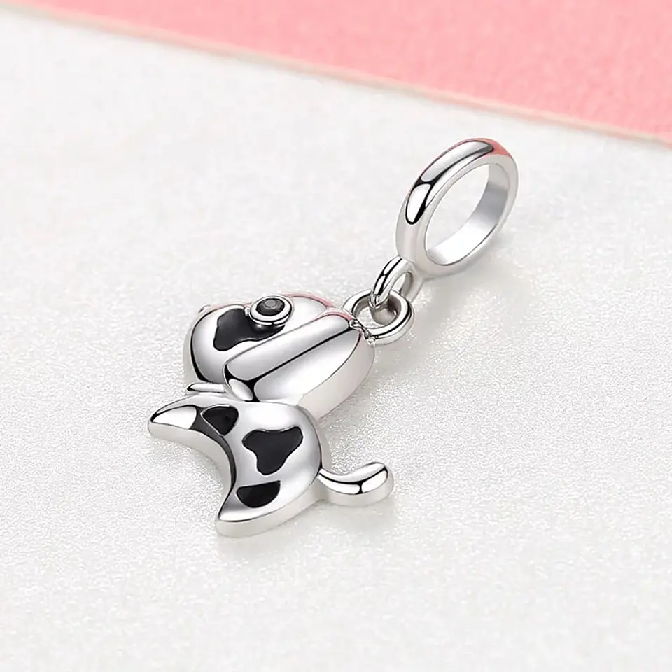 Charm Dije Plata 925 Perro Manchas 3