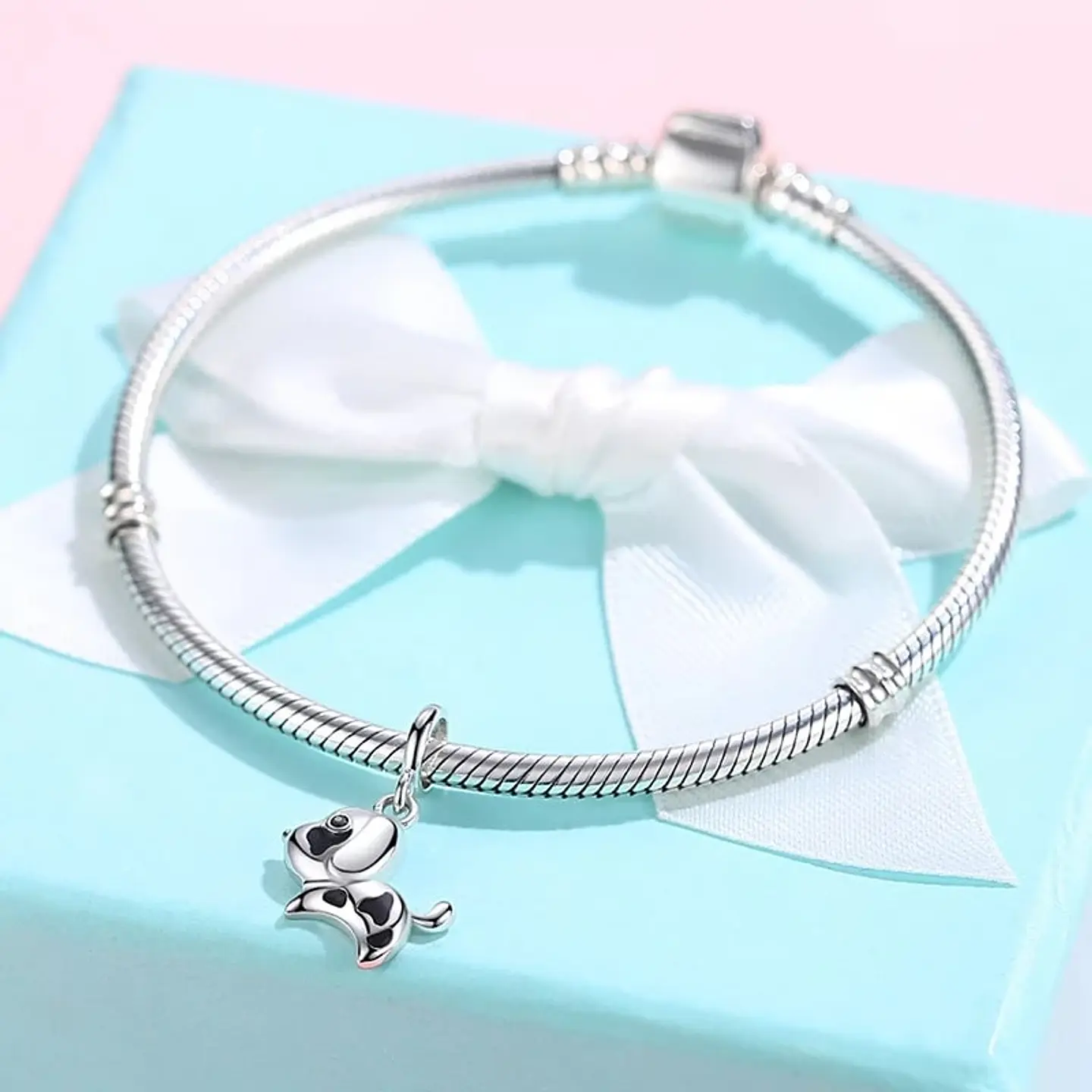 Charm Dije Plata 925 Perro Manchas 4