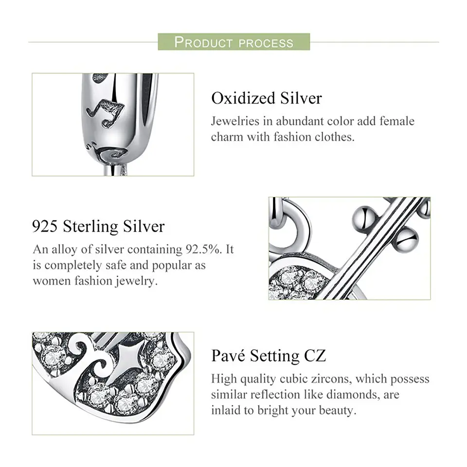 Charm Dije Plata 925 Violin  6