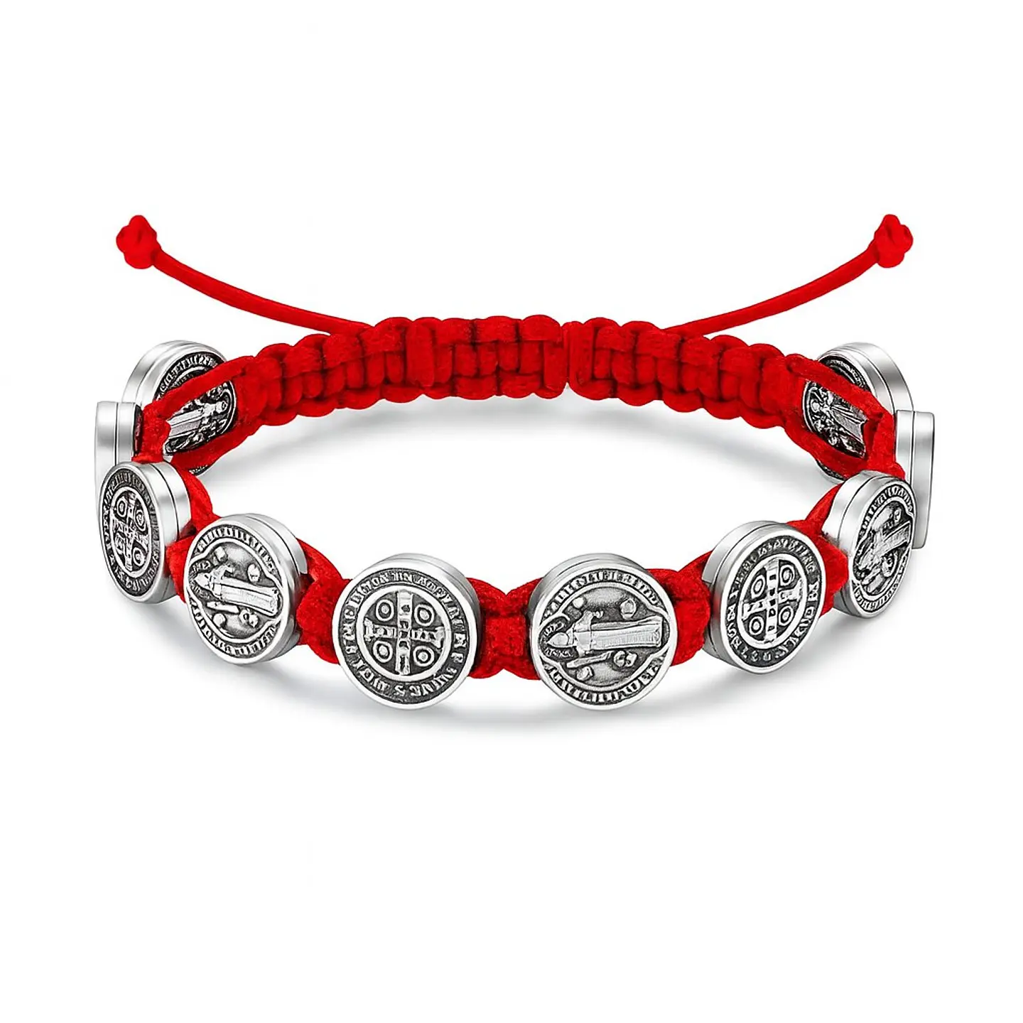 Pulsera Hilo Rojo San Benito Protector 10 Medallas MD1127 1