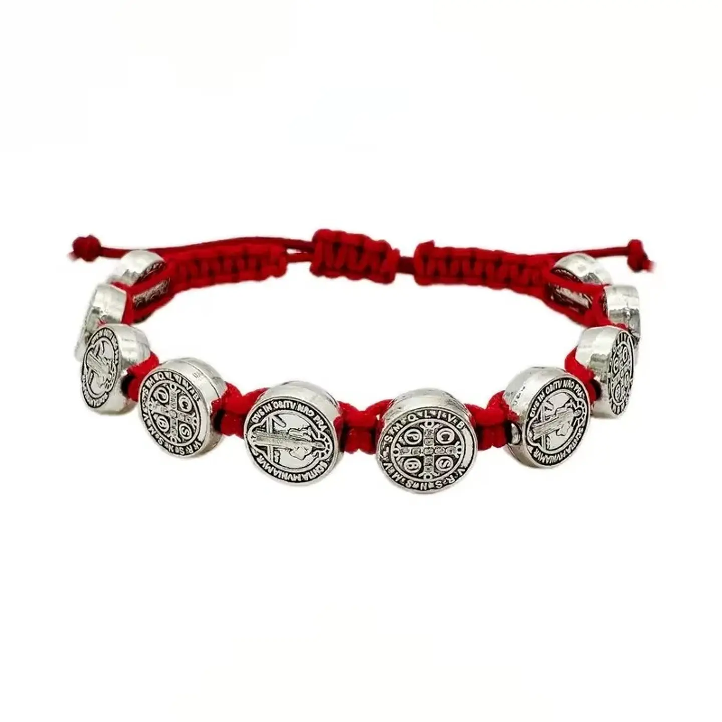 Pulsera Hilo Rojo San Benito Protector 10 Medallas MD1127 2
