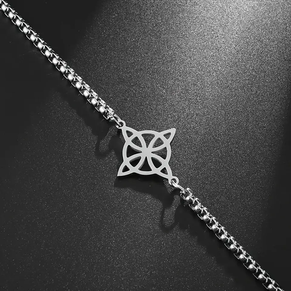 Pulsera Nudo de Bruja Celta Plateada Acero MD1125 7