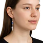 Aros Plata 925 Pluma y Cristal Azul Colgante - Miniatura 2