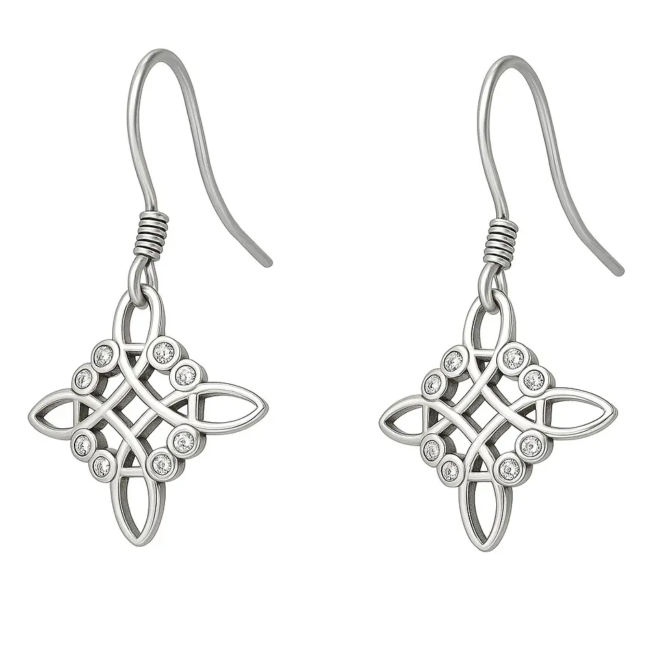 Aros Plata 925 Nudo de Bruja Celta y Circones 1