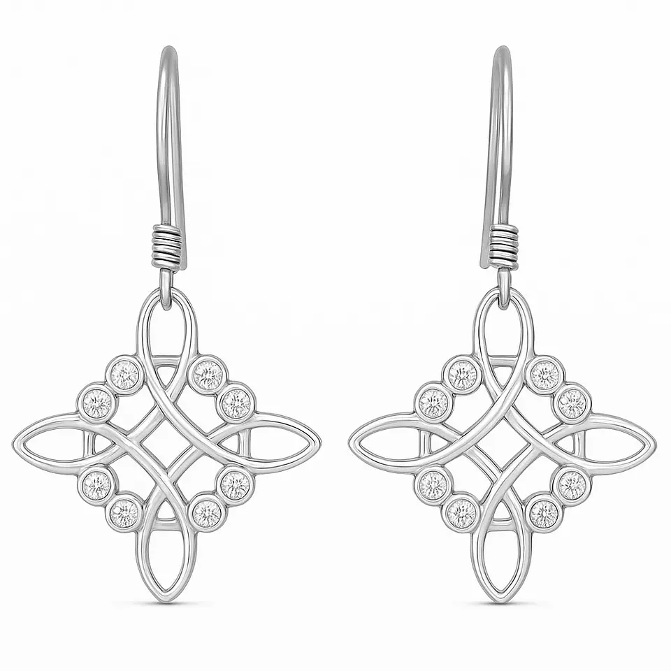 Aros Plata 925 Nudo de Bruja Celta y Circones 3