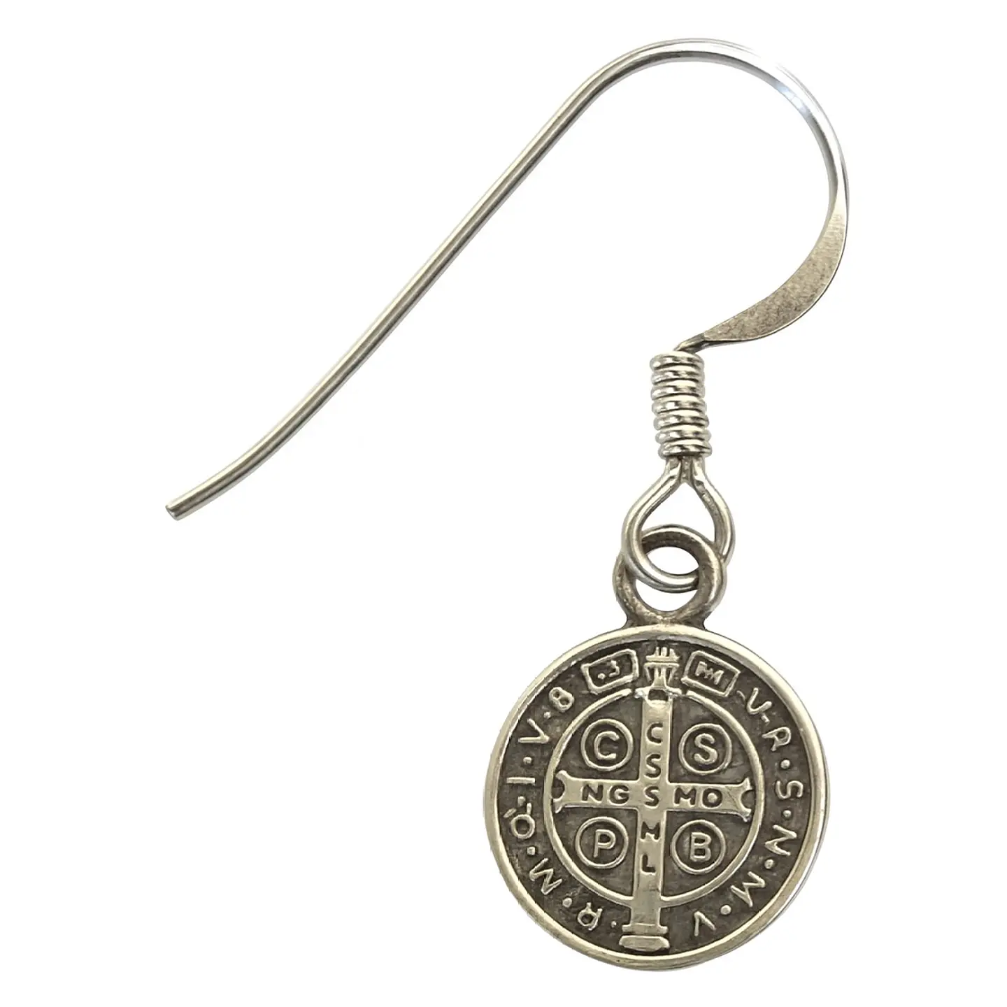 Aros Plata 925 Colgante San Benito Protector Medalla 2