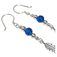Aros Plata 925 Pluma y Cristal Azul Colgante - Miniatura 5