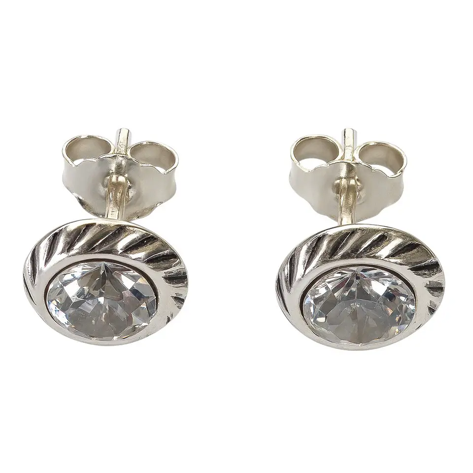 Aros Plata 925 Apegados Cristal Austriaco 7mm 3