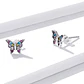 Aros Plata 925 Mini Mariposa Multicolor - Miniatura 2