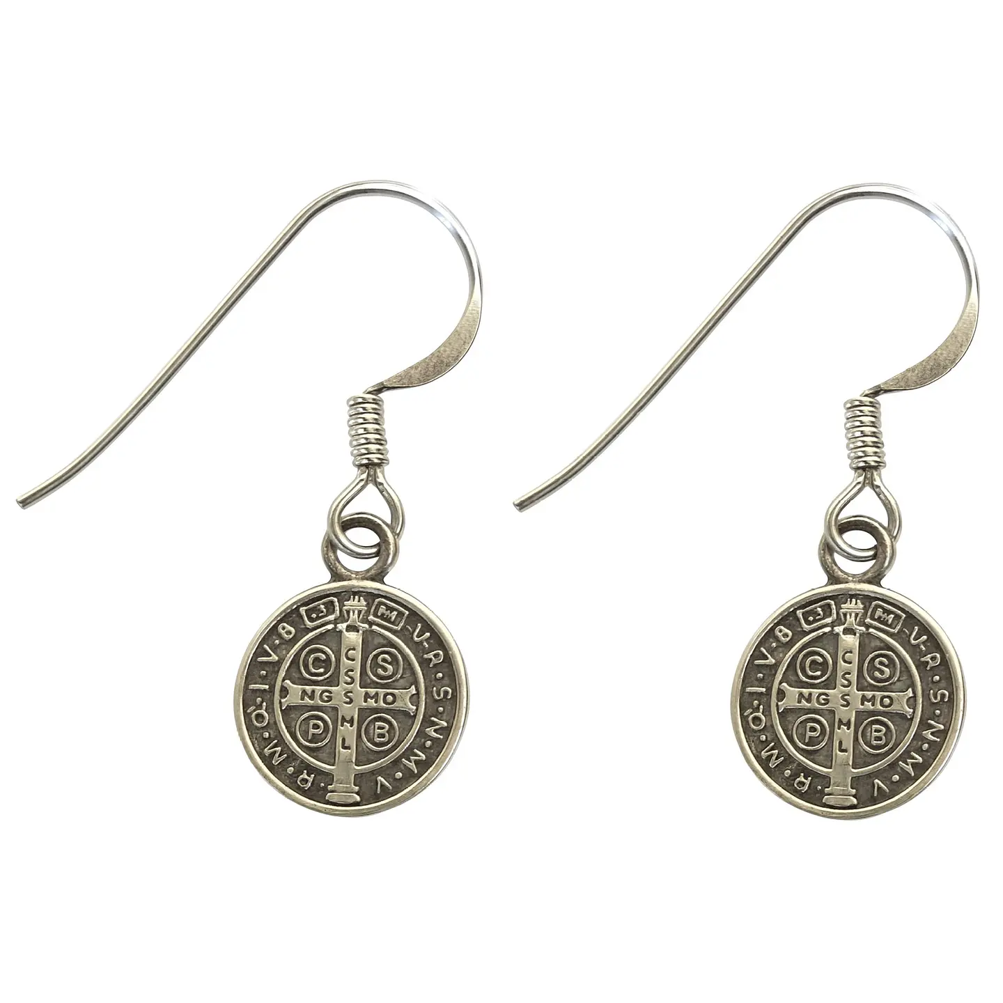 Aros Plata 925 Colgante San Benito Protector Medalla 6
