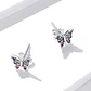 Aros Plata 925 Mini Mariposa Multicolor - Miniatura 3