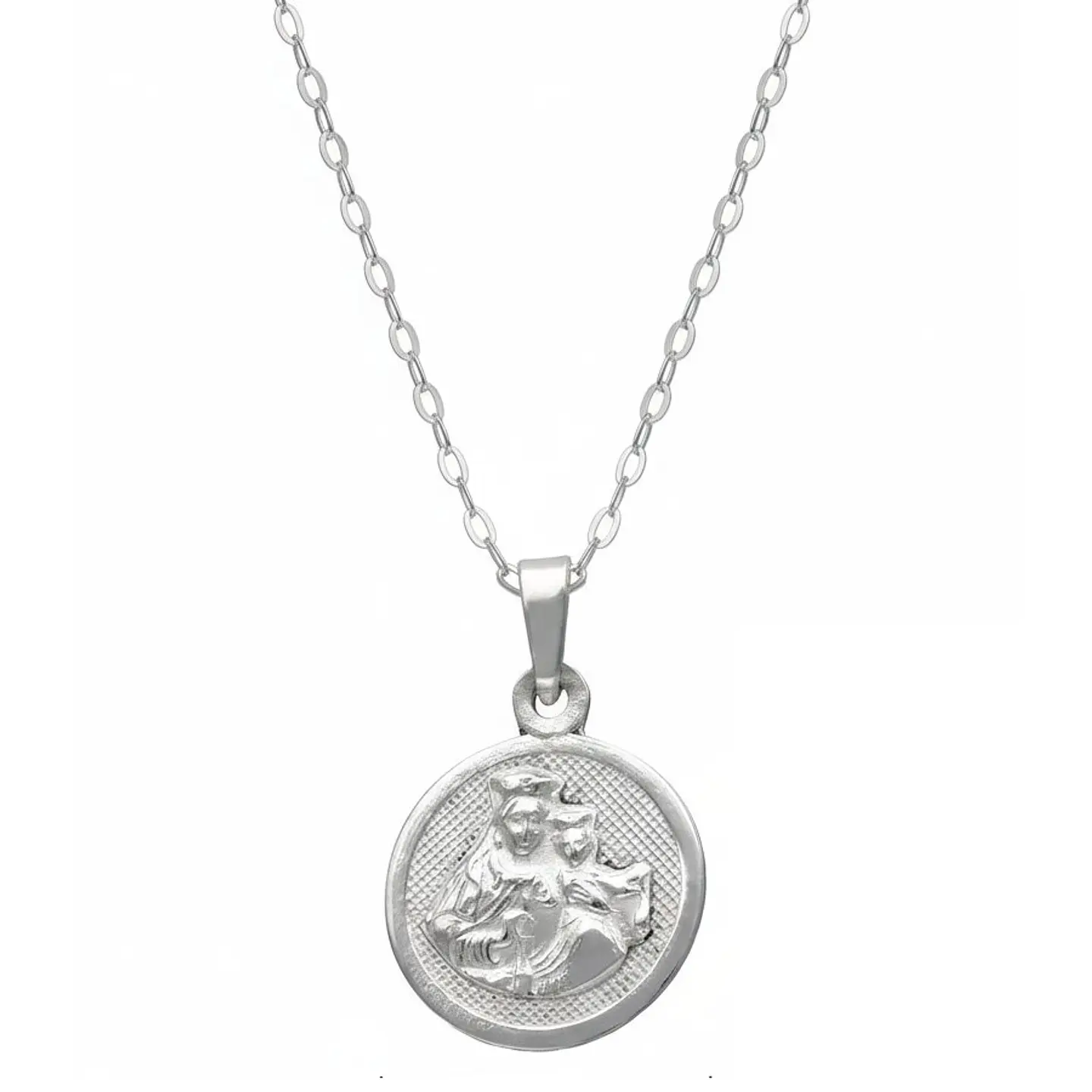 Collar Medalla Plata 925 Virgen Del Carmen Milagrosa 1