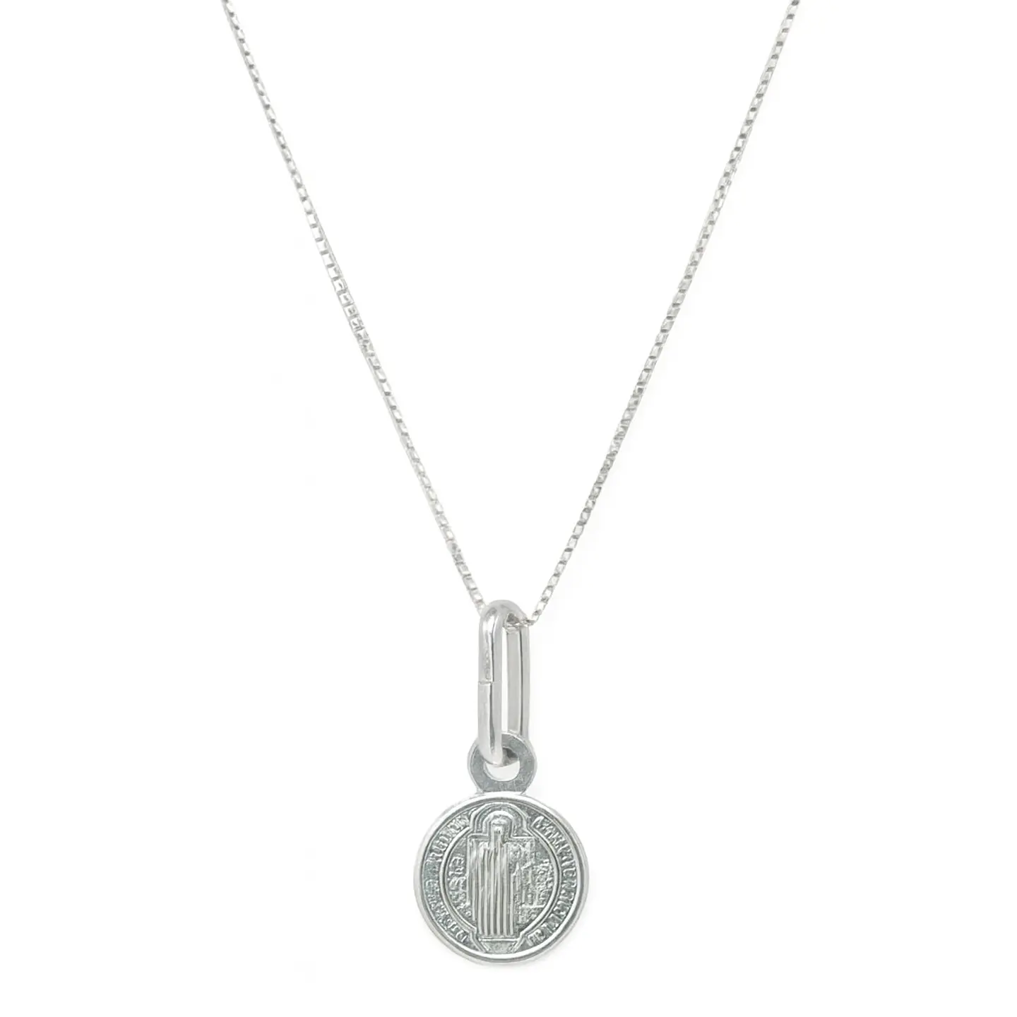 Collar Medalla Plata 925 San Benito Protector Niños 1
