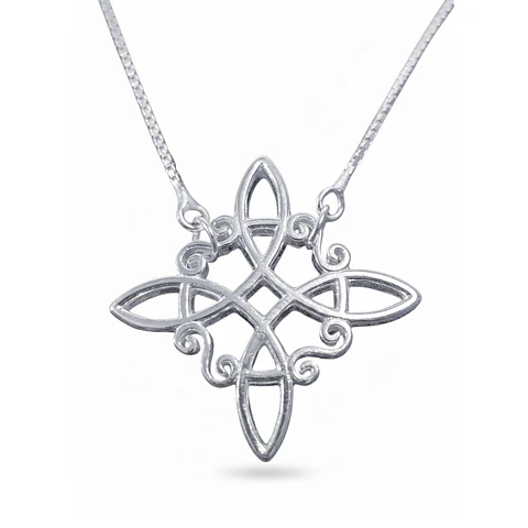 Collar Plata 925 Nudo de Bruja Celta