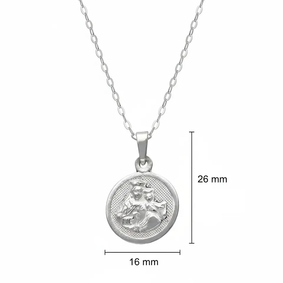 Collar Medalla Plata 925 Virgen Del Carmen Milagrosa 4