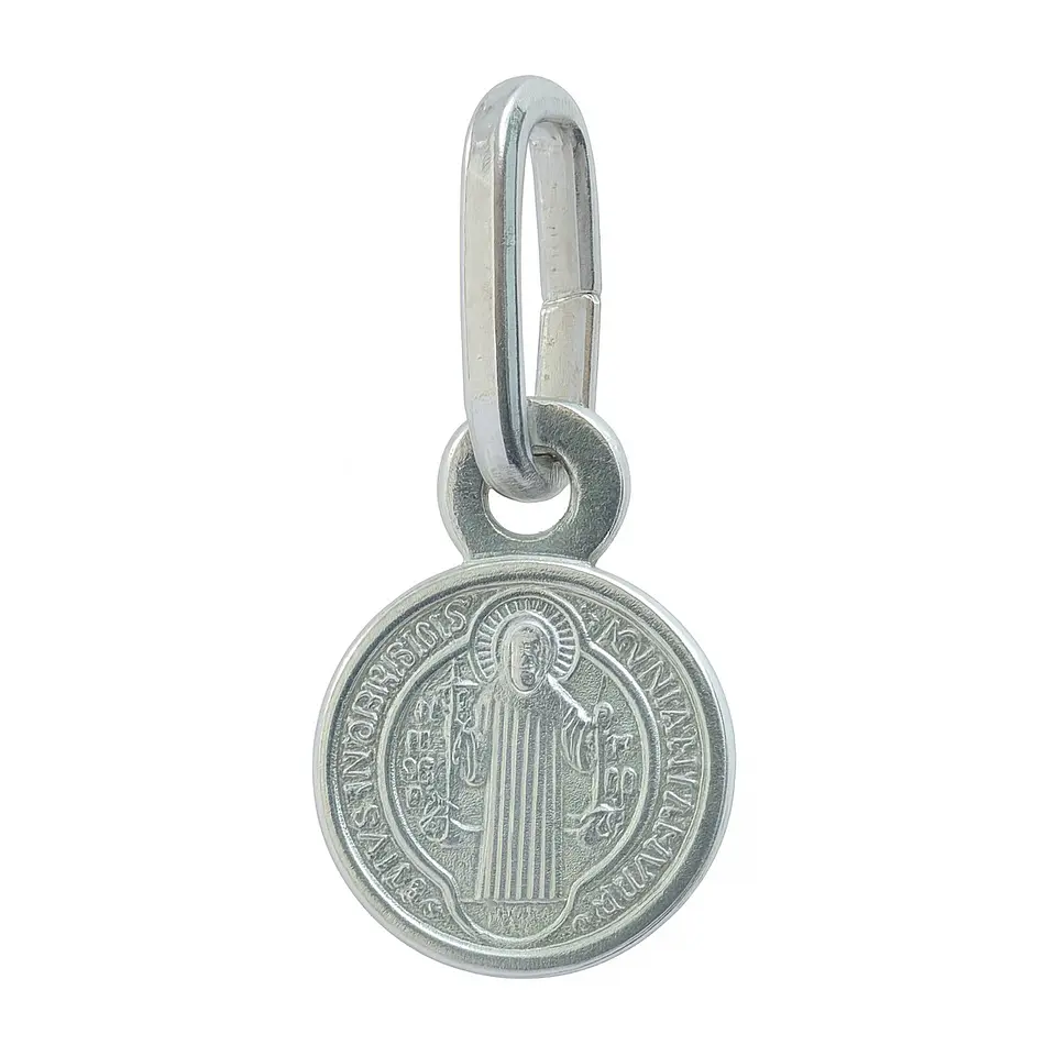 Collar Medalla Plata 925 San Benito Protector Niños 3
