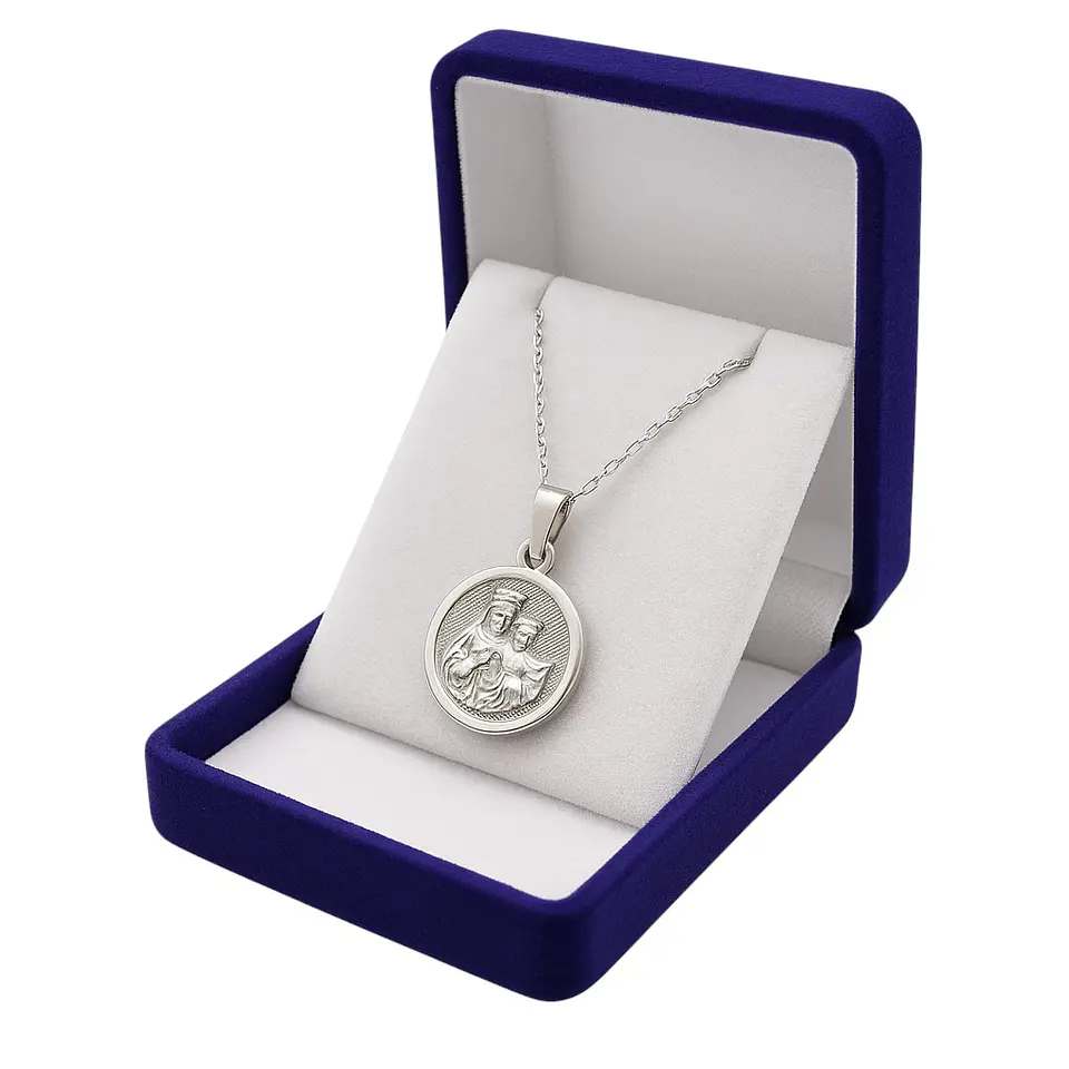 Collar Medalla Plata 925 Virgen Del Carmen Milagrosa 5