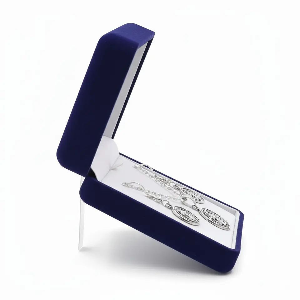 Conjunto Plata 925 Medallas San Benito Protector 2