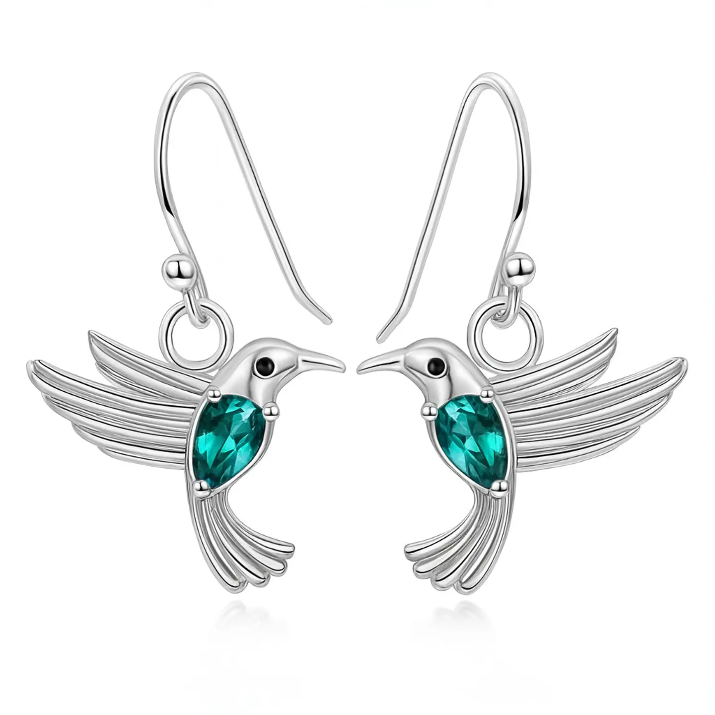 Aros Colgate Colibrí Ave Cristal Verde 1