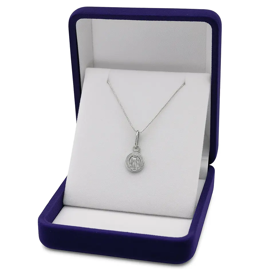 Collar Medalla Plata 925 San Benito Protector Niños 5