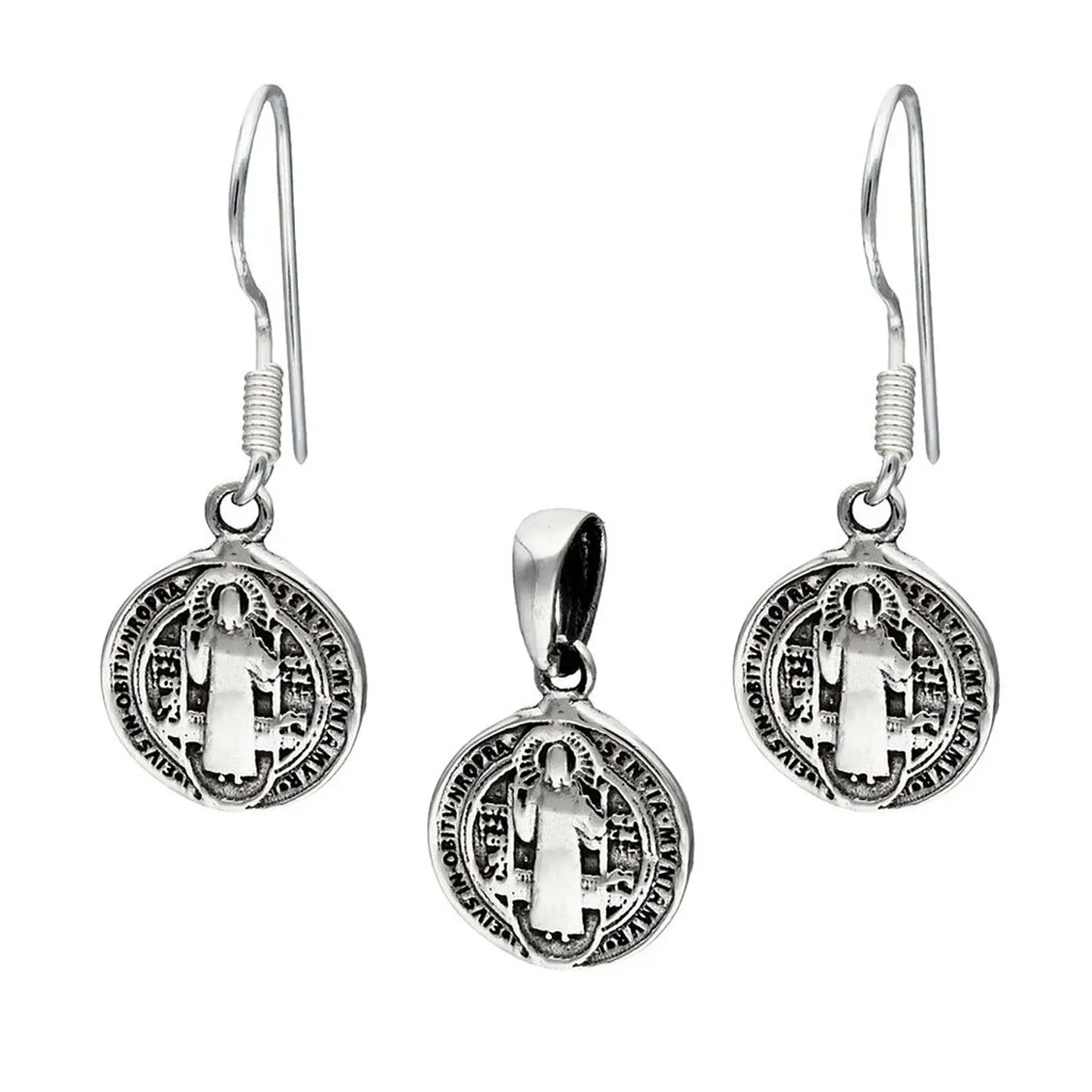 Conjunto Plata 925 Medallas San Benito Protector 5