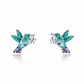 Aros Plata 925 Mini Colibrí Pájaro Multicolor - Miniatura 2