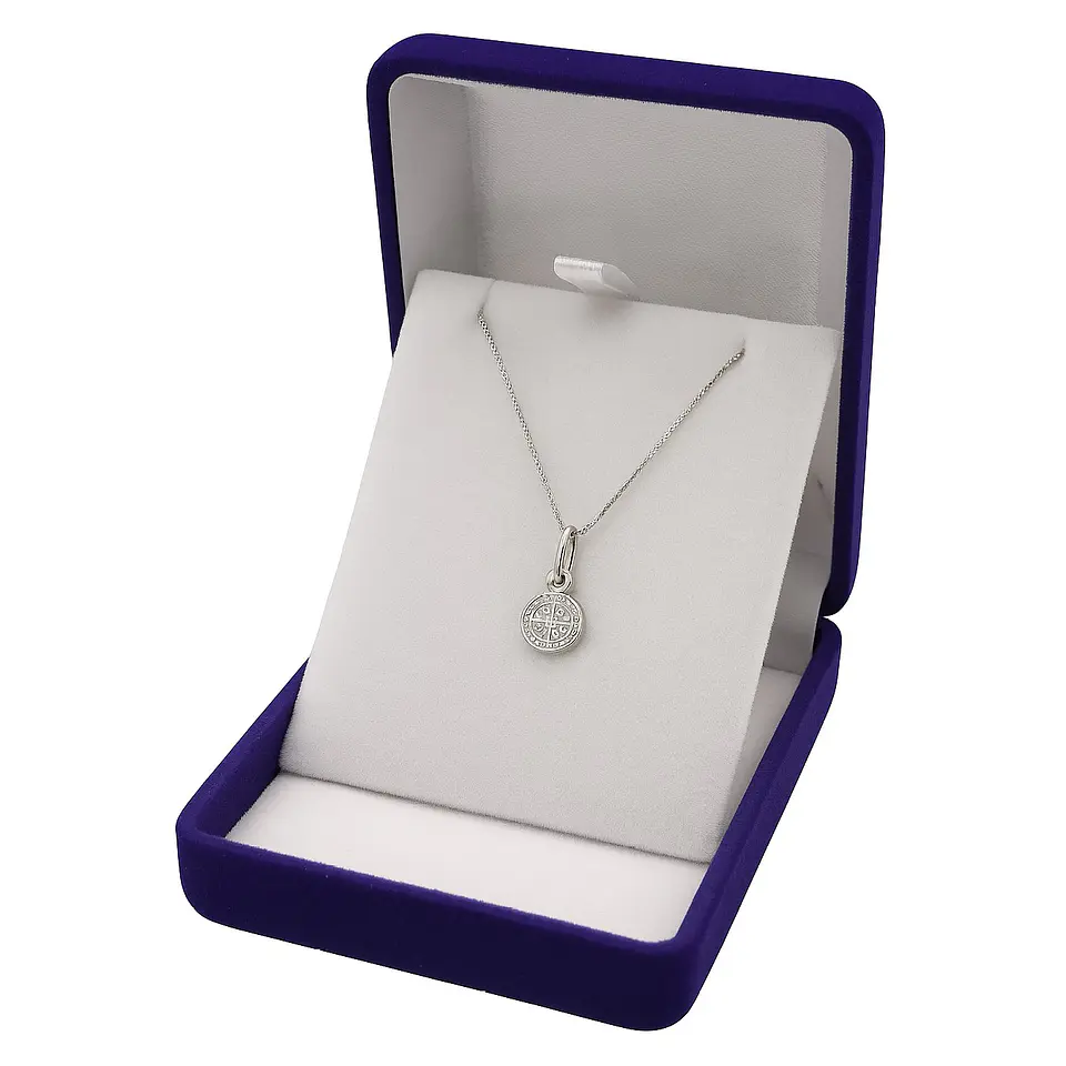Collar Medalla Plata 925 San Benito Protector Niños 7