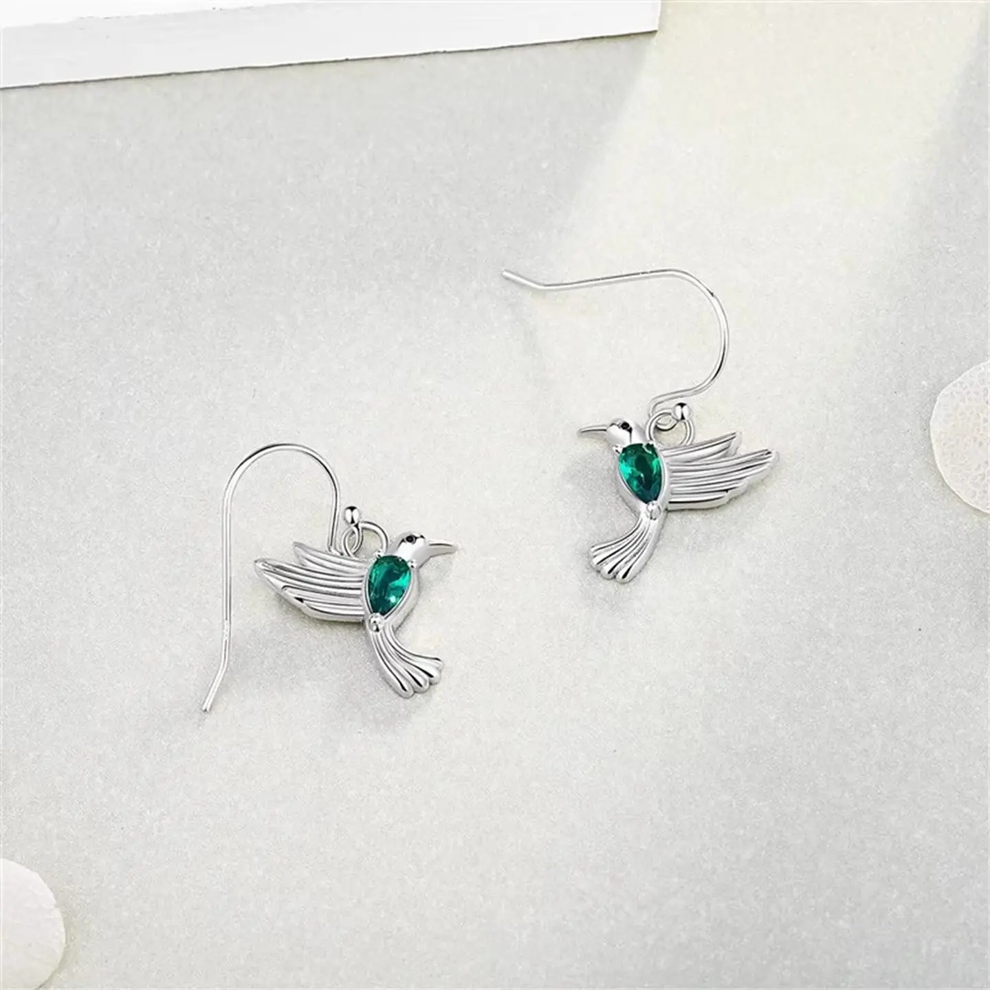 Aros Colgate Colibrí Ave Cristal Verde 5