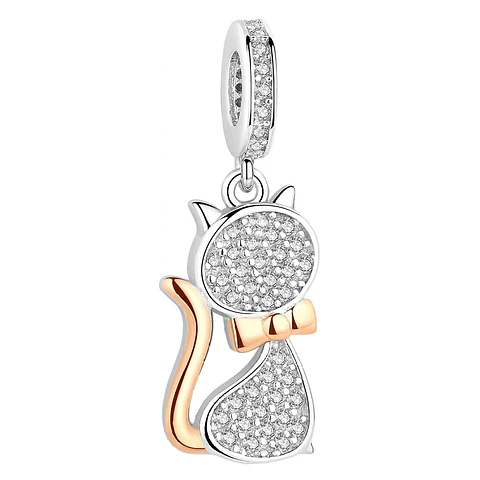 Charm Dije Plata 925 Gato Circones