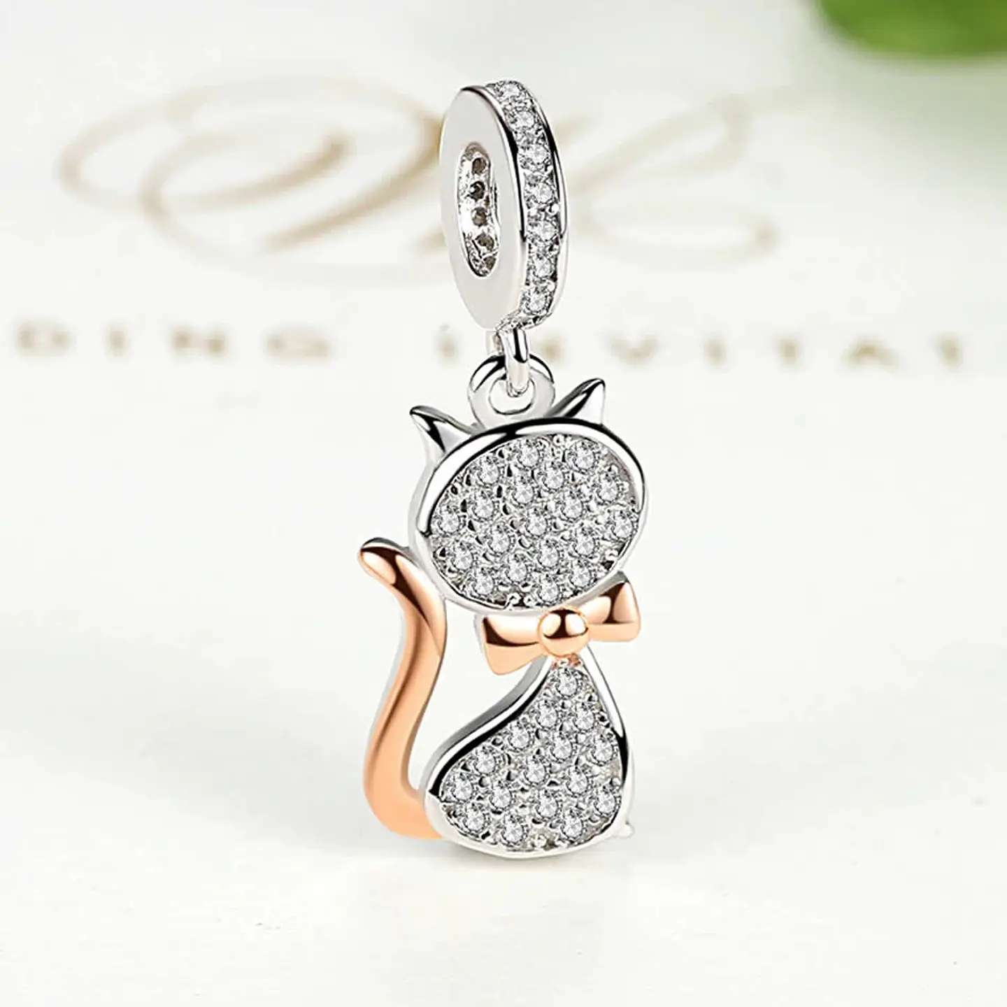 Charm Dije Plata 925 Gato Circones 2