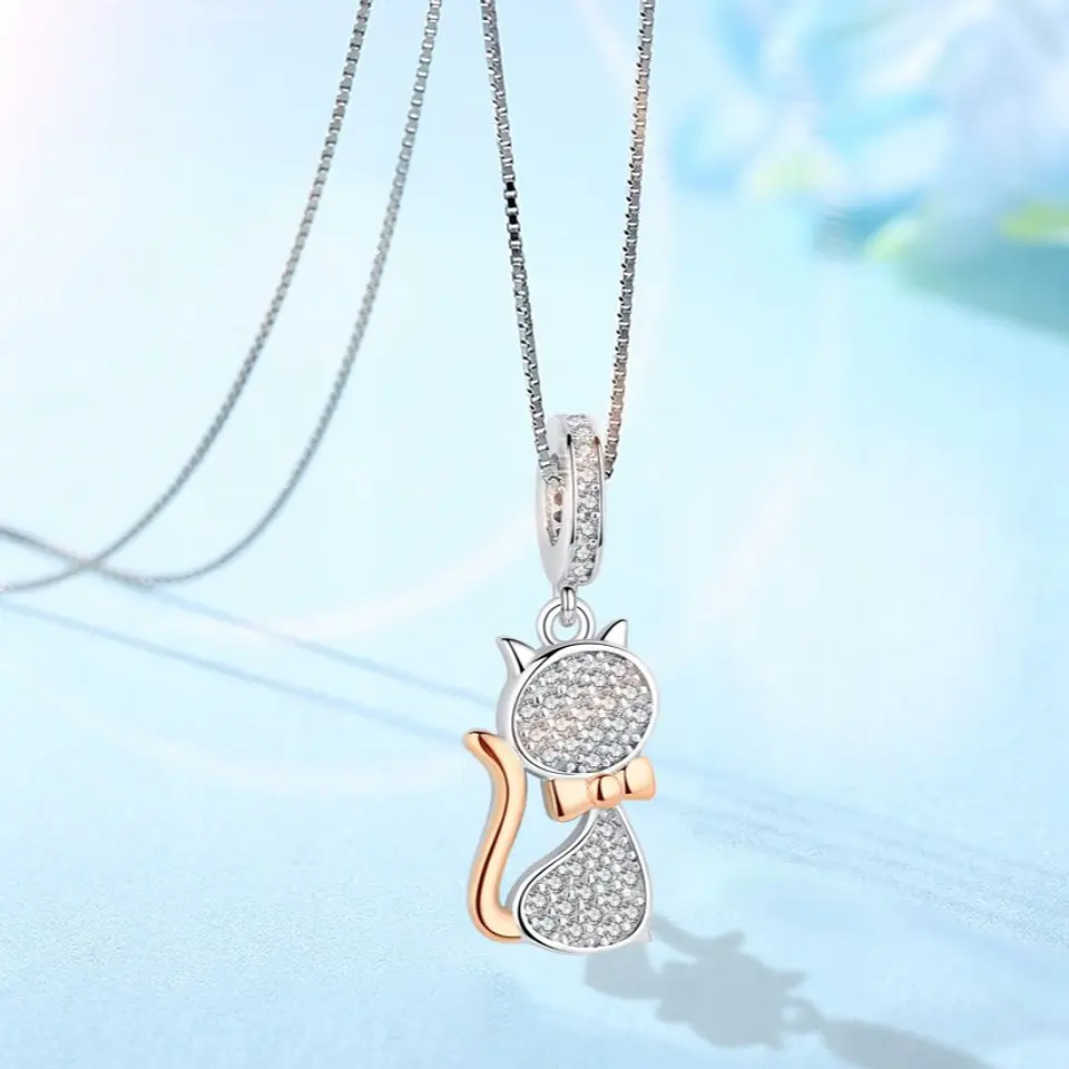 Charm Dije Plata 925 Gato Circones 4