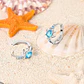 Aros Plata 925 Tortuga Marina Cristal Celeste - Miniatura 6