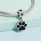 Charm Dije Colgante Plata 925 Patita Mascota Negra - Miniatura 4