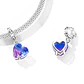 Charm Dije Plata 925 Corazon Cristal Tornasol - Miniatura 2