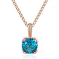 Collar Cristal Azul Circular Dorado Rosa - Miniatura 1