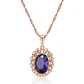 Collar Cristal Purpura Ovalado Dorado Rosa - Miniatura 1