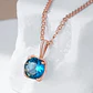 Collar Cristal Azul Circular Dorado Rosa - Miniatura 2