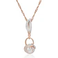 Collar Hojas Perla y Circones Dorado Rosa - Miniatura 1