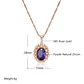 Collar Cristal Purpura Ovalado Dorado Rosa - Miniatura 3